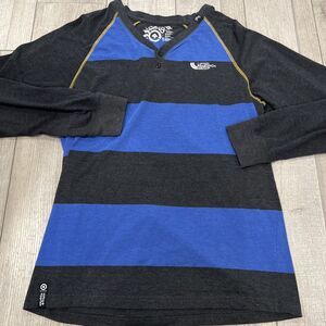 LRG Lifted Research Group-Mens Long Sleeve Henley Shirt XL Blue/Black supreme